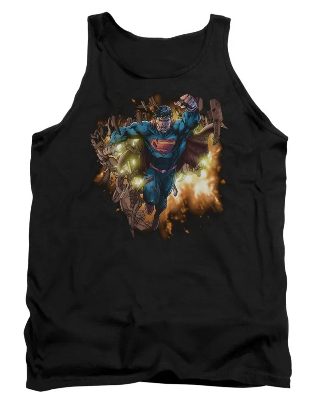 Superman Blasting Through Tank Top