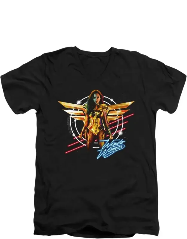 Wonder Woman 84 Space Poster Short Sleeve V Neck Premium Cotton Tee / T-shirt