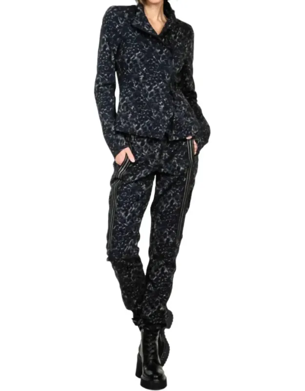 Military Trouser With Elastic Waistband And Straight Leg