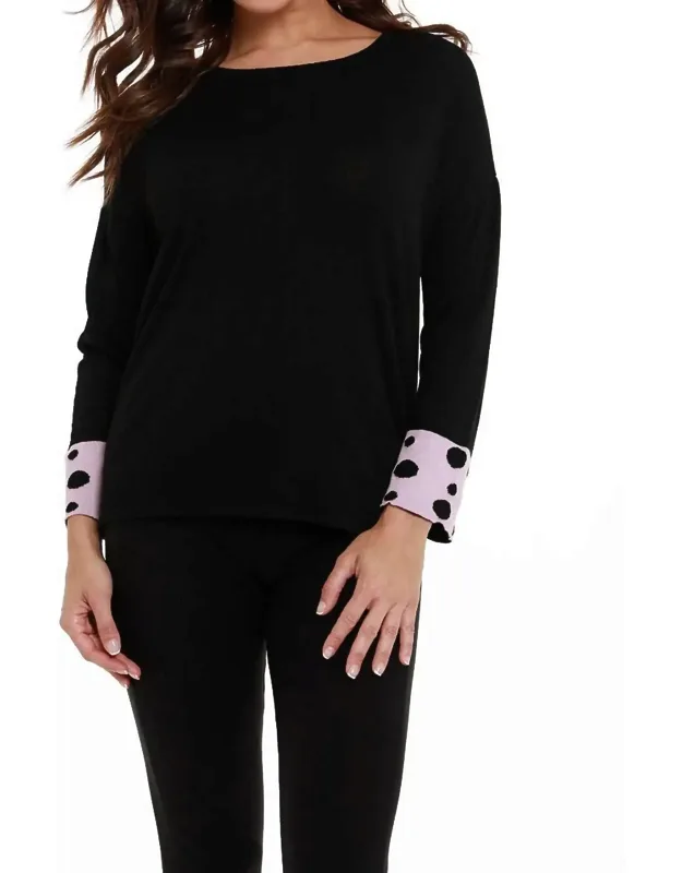 Polka Dot Sleeve Tunic Sweater