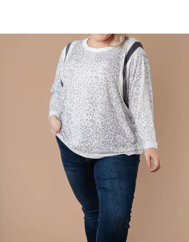 Racing Stripes Animal Print Top