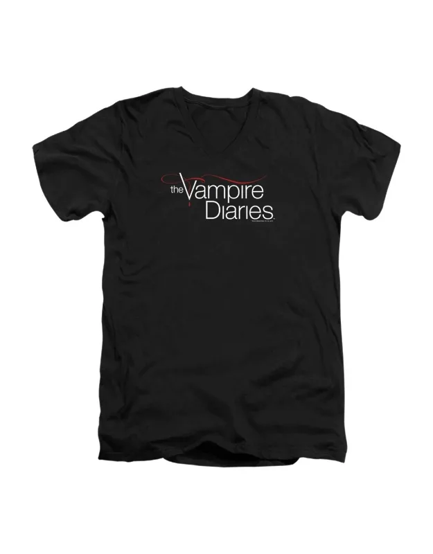 Vampire Diaries Logo Short Sleeve V Neck Premium Cotton Tee