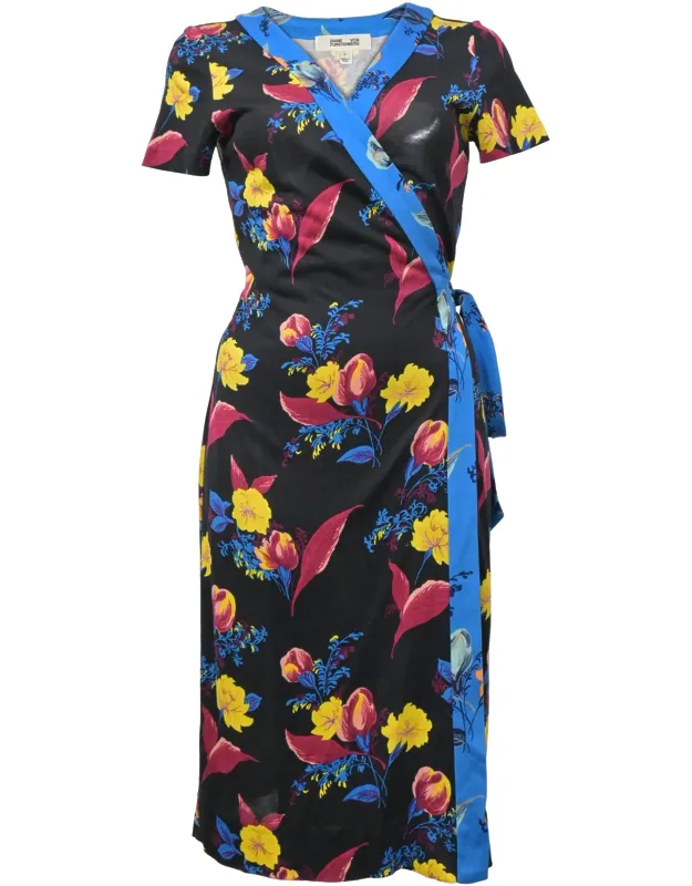 Floral Print Wrap Dress