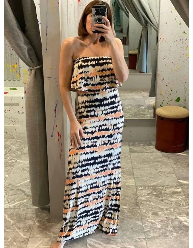 Abby Maxi Dress With Overlap Detail And Comfortable Pull-on Closure