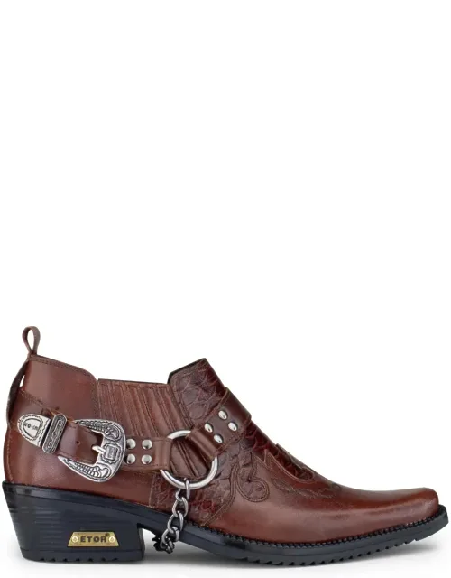 Real Leather Cowboy Cuban Heel Shoes