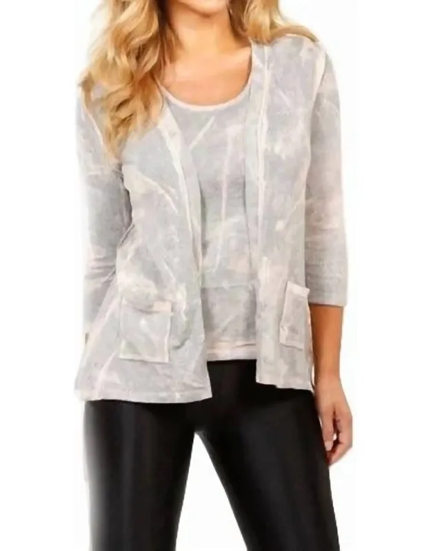 Bleach Cableknit Pocket Cardigan