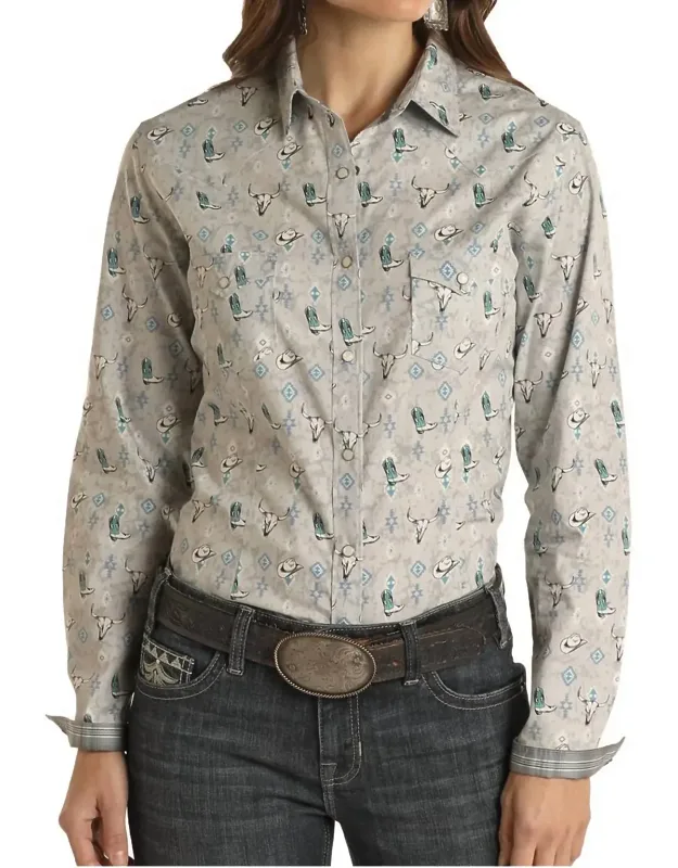 Skull And Boot Snap Shirt