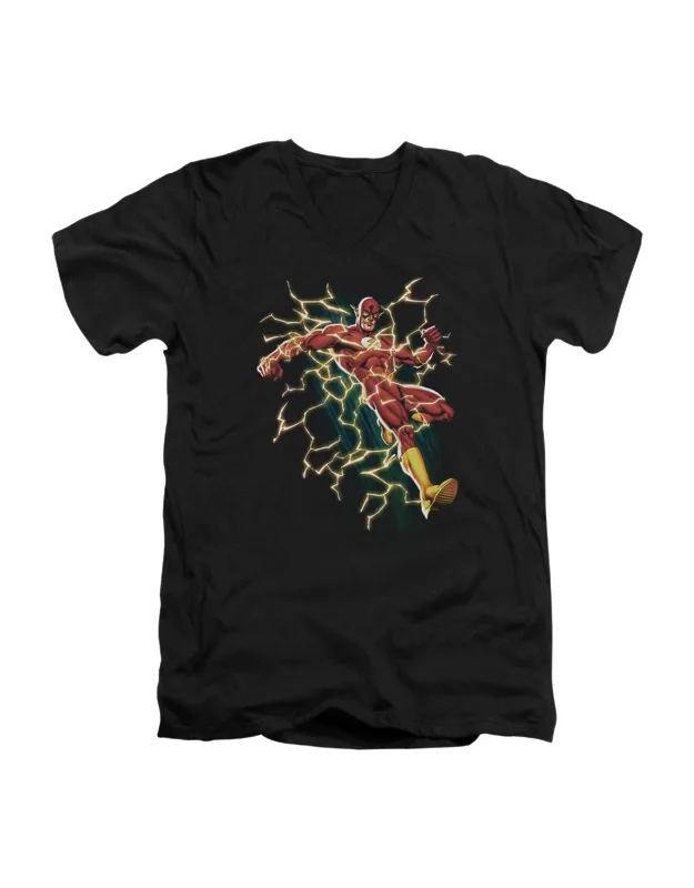 Justice League Of America Electric Death V Neck Premium Cotton T-shirt