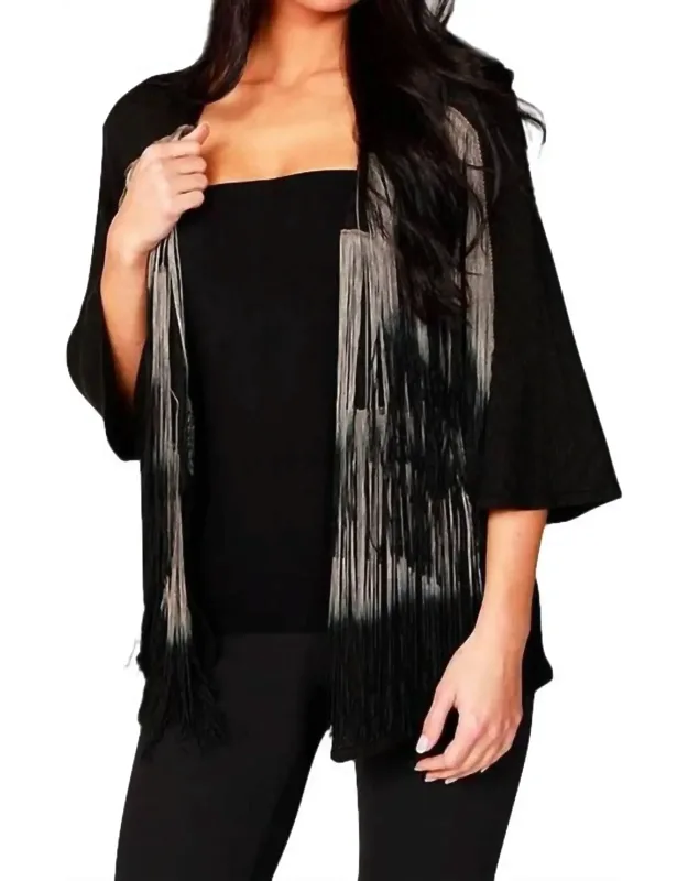 Layered Fringe Cardigan