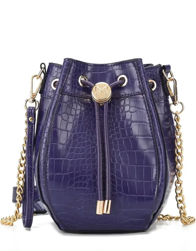 Crocodile Embossed Vegan Leather Hobo Bag