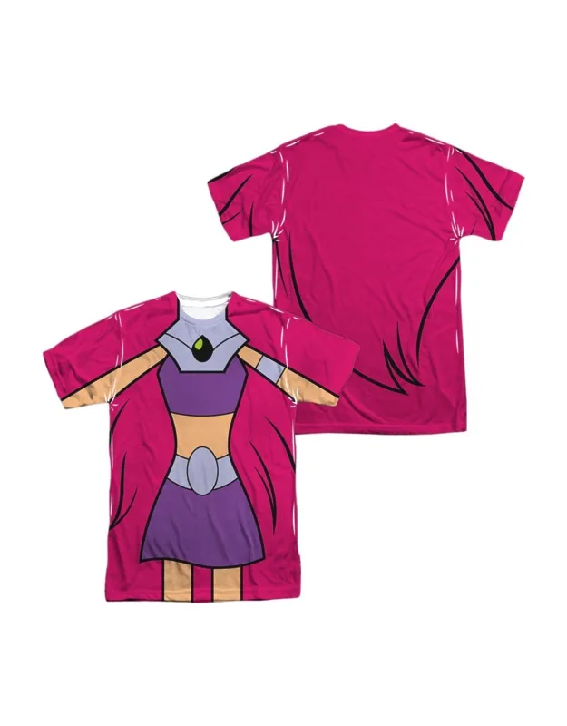 Teen Titans Go Starfire Uniform (front/back Print) Short Sleeve Poly Crew Tee / T-shirt