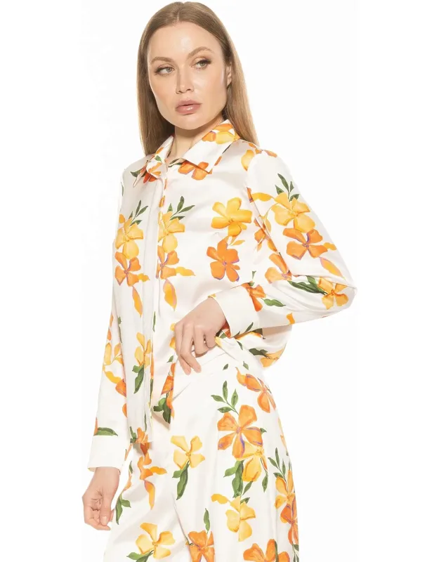 Ginger Blouse With Exquisite Silky Material And Sophistication