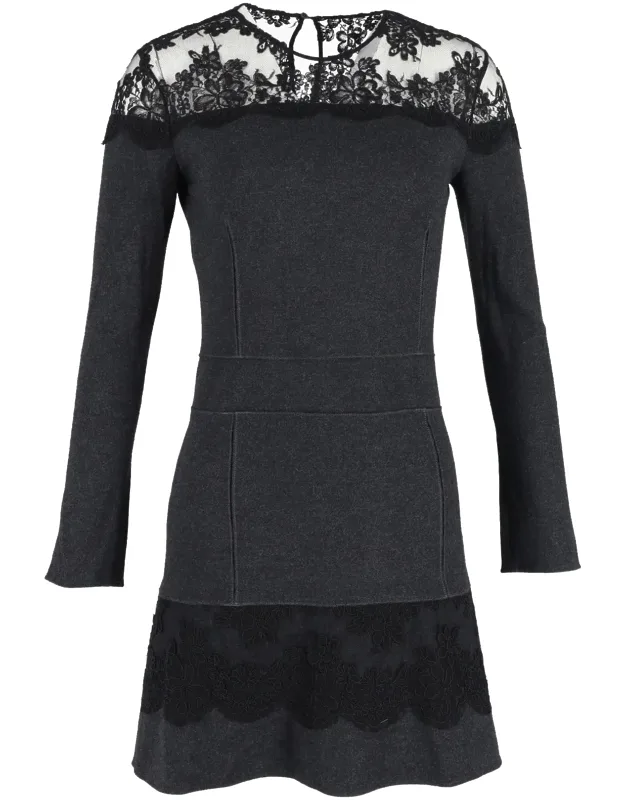 Lace Trim Mini Dress