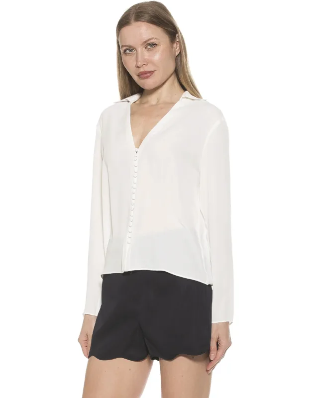 Lori Top With V-neck And Statement Collar
