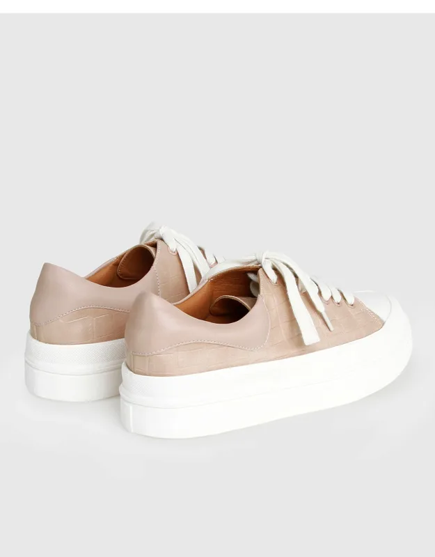 Just A Dream Croc Leather Sneakers