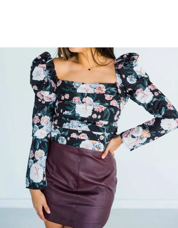 Dutchess Pleated Long Sleeve Top