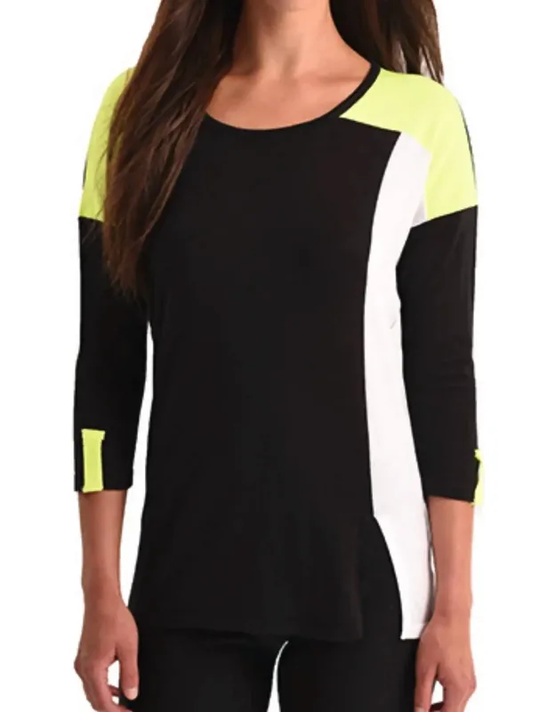 Color Block 3/4 Sleeve Top