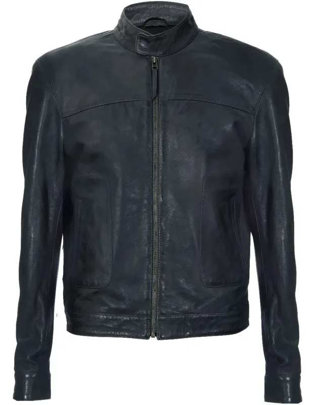 Classic Fitted Leather Biker Jacket