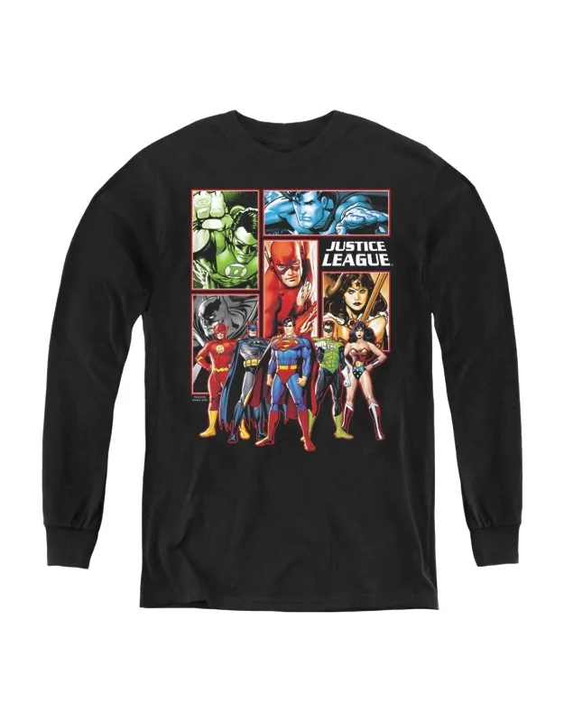 Justice League Panels Long Sleeve Tee