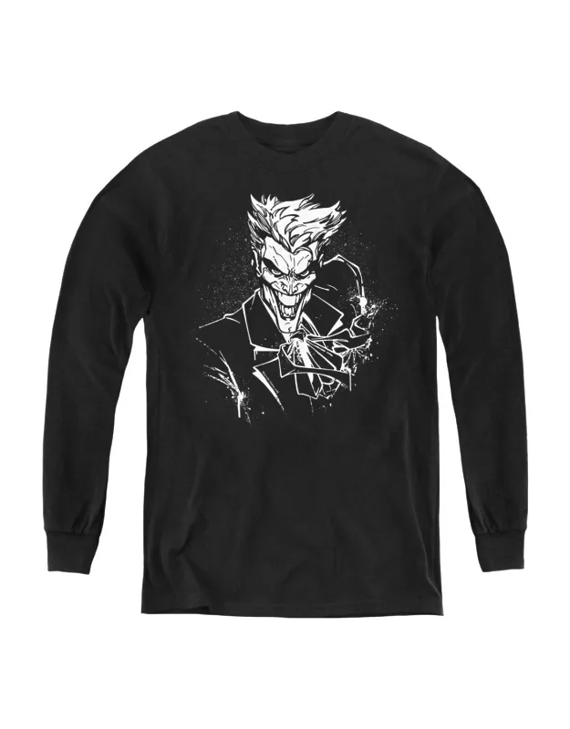 Batman Jokers Splatter Smile Long Sleeve Tee