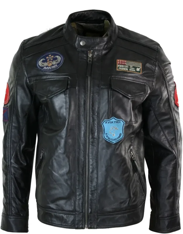 Leather Jacket Badge Racing Pilot - Tailored Fit, Quality Fabric