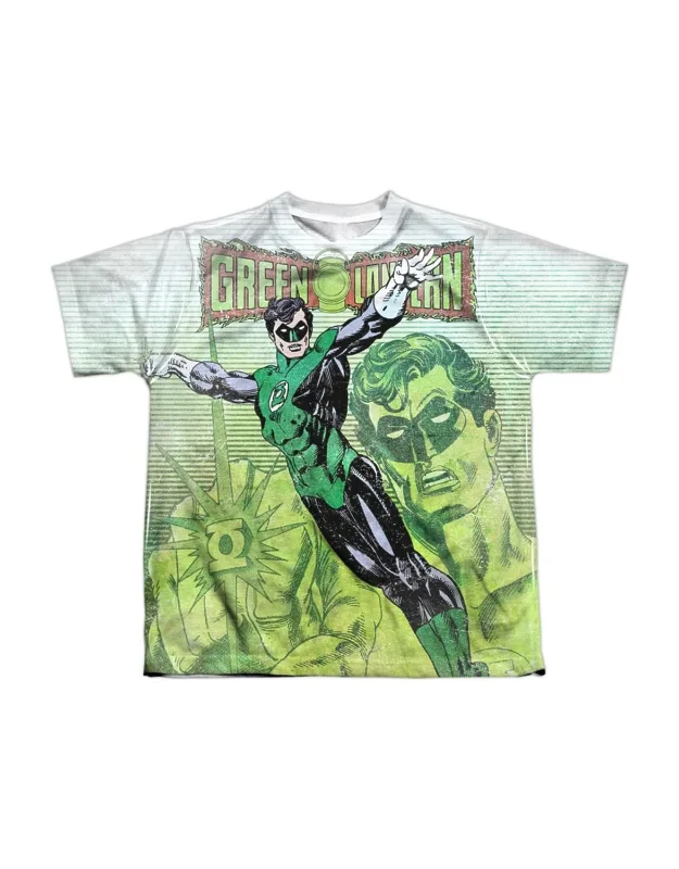 Justice League Of America Green Lightning Short Sleeve Poly Crew Tee - Stylish For Everyday Wear