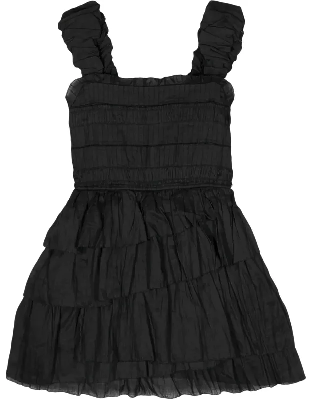 Cole Smocked Ramie Sleeveless Tiered Dress