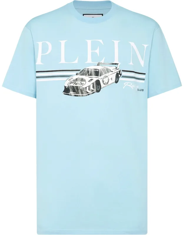 Jersey T-shirt Round Neck Ss Racing - Cotton Jersey, Rib Knit Neckline