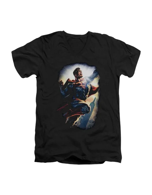 Superman V Neck Premium Cotton T-shirt