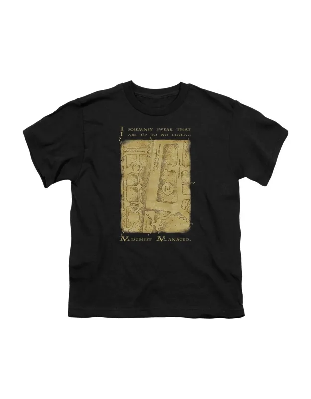 Harry Potter Marauders Map Interior Words Short Sleeve Tee - 100% Cotton, Stylish Design