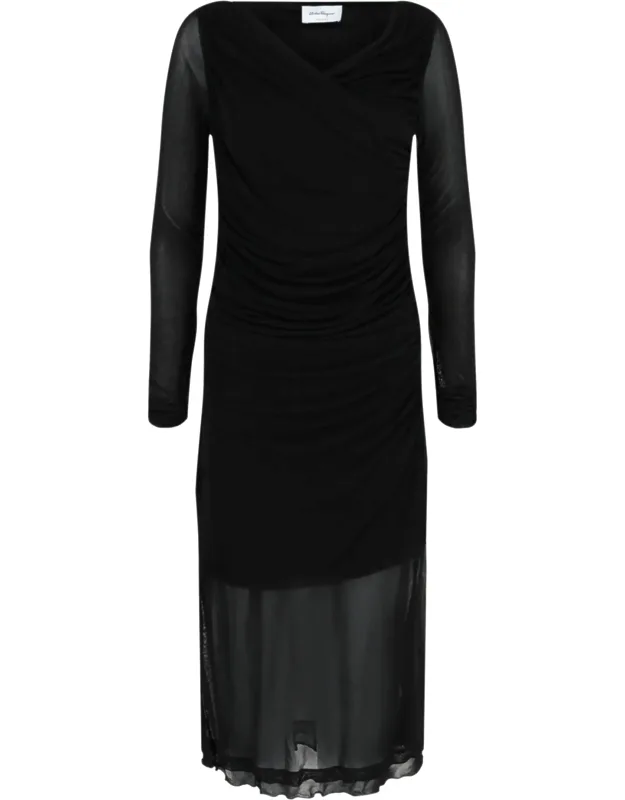 Ruched Long Sleeve Mini Dress