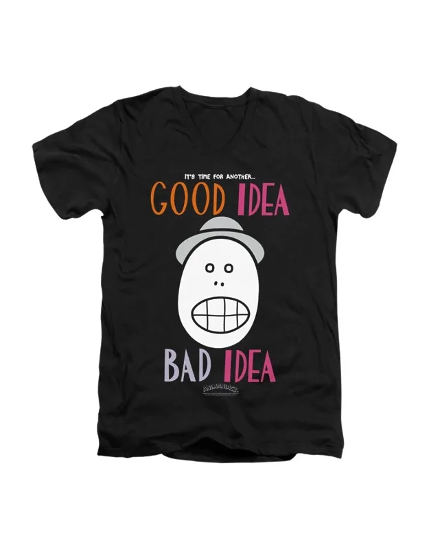 Animaniacs Good Idea Bad Idea Short Sleeve V Neck Premium Cotton T-shirt