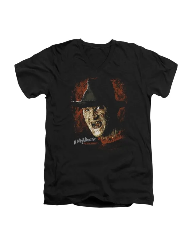 Nightmare On Elm Street Worst Nightmare Short Sleeve V Neck Premium Cotton T-shirt