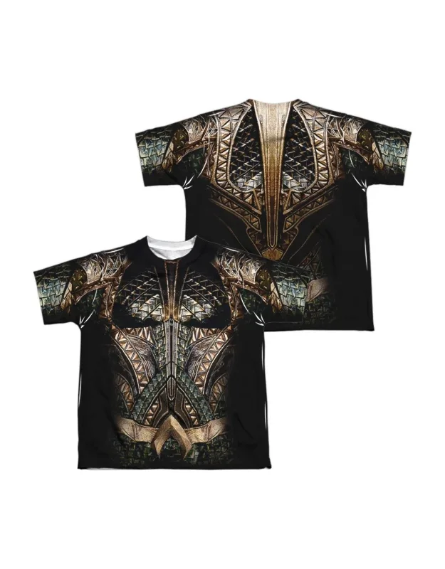 Justice League Movie Aquaman Uniform Short Sleeve Poly Crew Tee / T-shirt