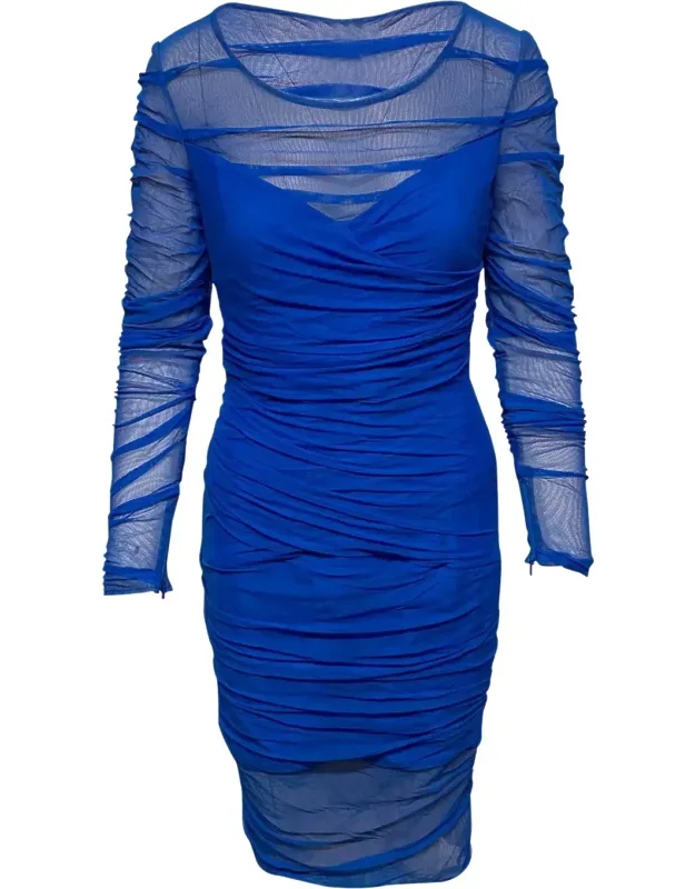 Ruched Mesh Dress