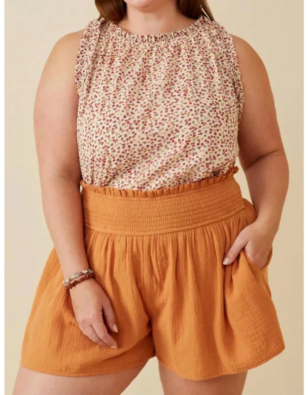 Ruffle Detail Ditsy Tank