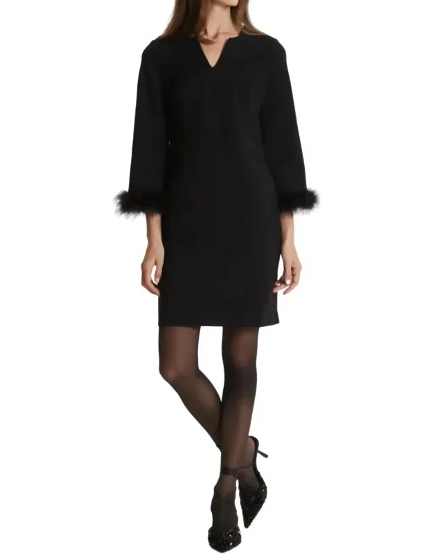 Chelsea Ponte Feathers Dress