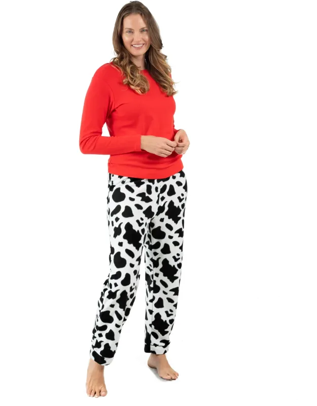 Cotton Top And Fleece Pants Pajama