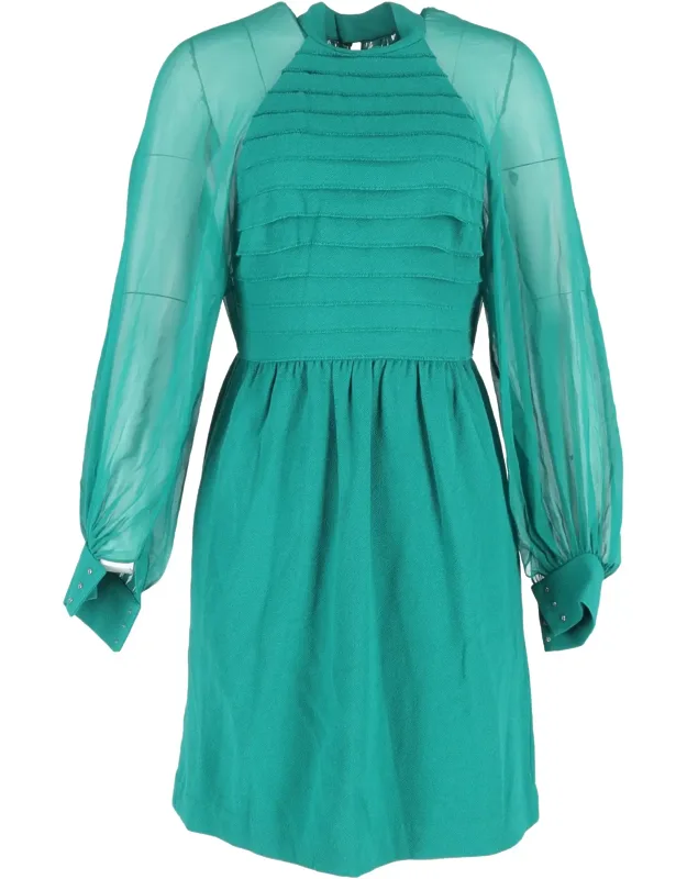 Sheer-accent Knee-length Dress