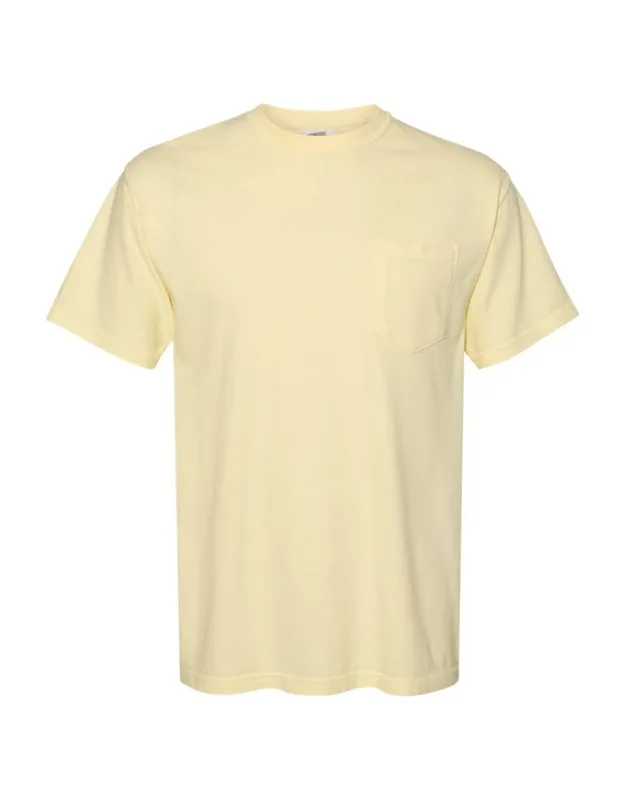 Heavyweight Pocket T-shirt - Garment-dyed Soft Fabric, Relaxed Fit