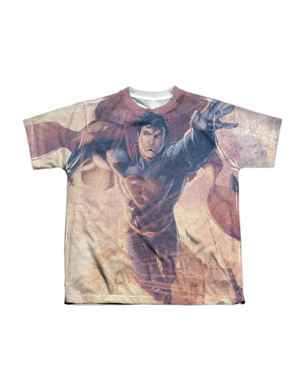 Superman Soar Above Short Sleeve Poly Crew Tee - Stylish For Everyday Wear, 100% Officially Licensed