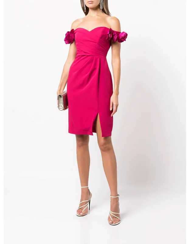 Off Shoulder Draped Cocktail Dress
