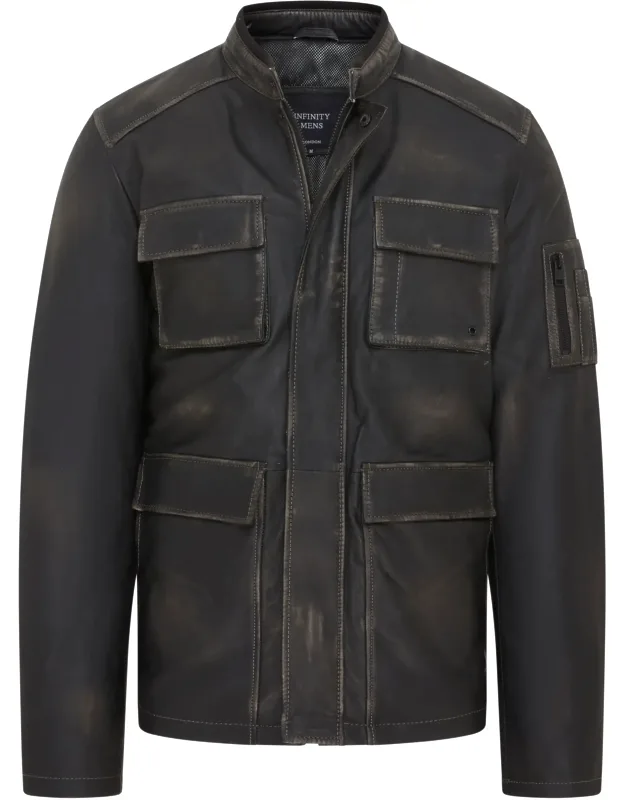 Vintage Leather Safari Jacket