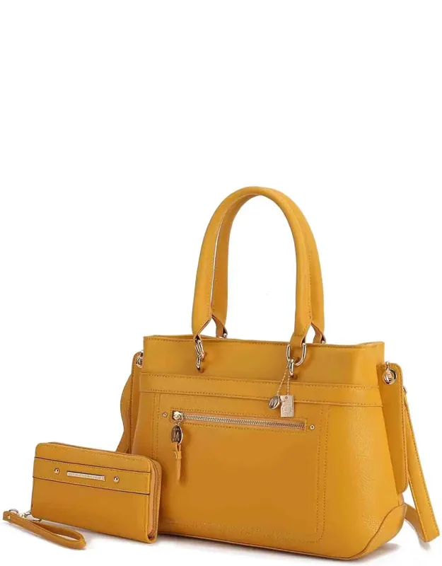 Gardenia Tote Bag With Wallet Vegan Leather