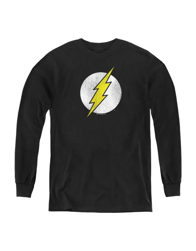Flash Logo Distressed Long Sleeve Tee