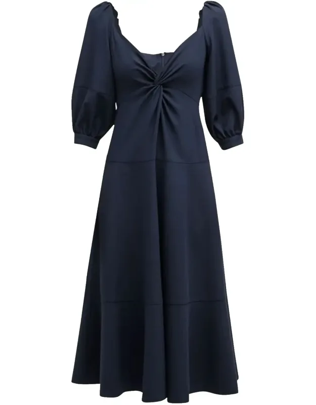 Kristina V-neck Twisted Front Midi Dress
