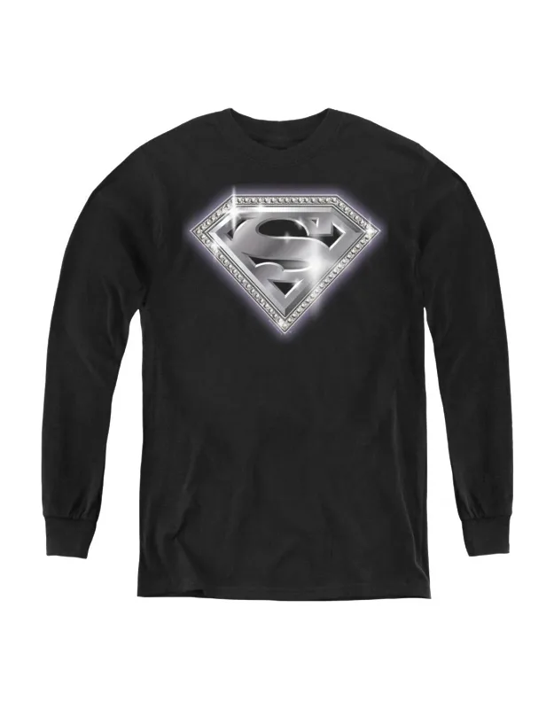 Superman Bling Shield Long Sleeve Tee