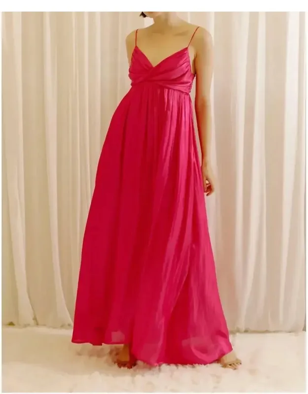 Satin & Crepe Maxi Dress