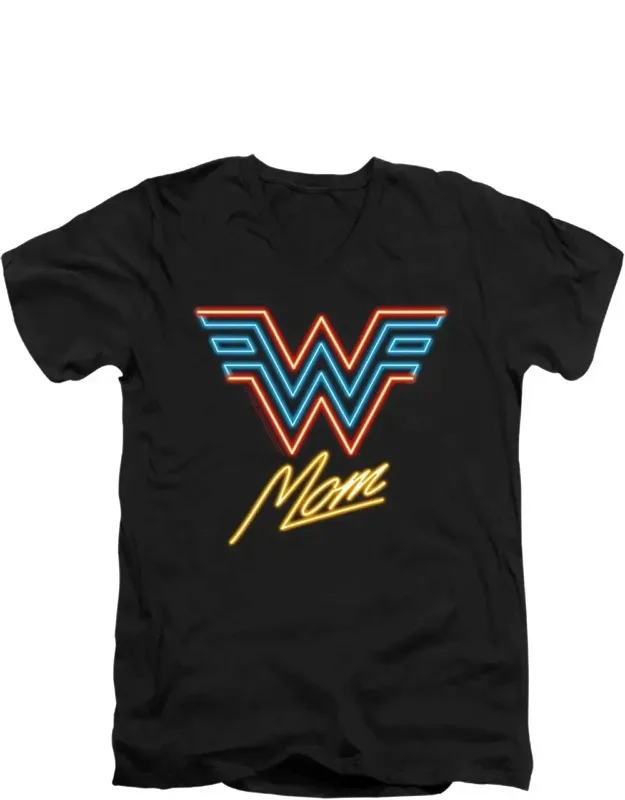 Wonder Mom Neon Short Sleeve V Neck Premium Cotton Tee