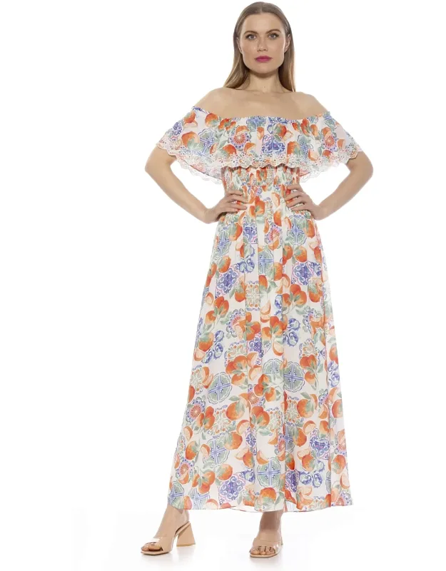 Katya Dress Strapless Ruffle Trim Maxi